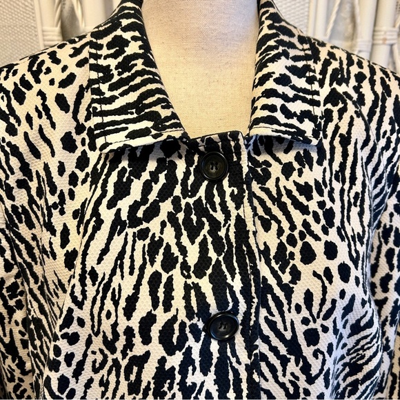 Talbots Blazer Leopard Animal Print Cream Black Jacket Stretch Plus size 16W - Picture 3 of 16
